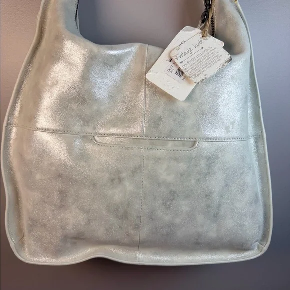 HOBO Leather Silver Metallic shoulder Bag - Picture 6 of 17